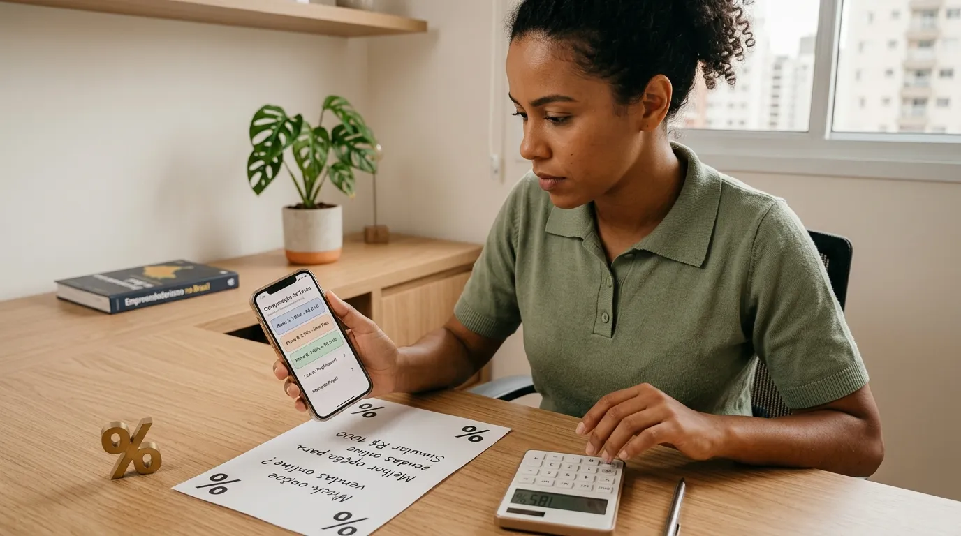 Comparativo de taxas para encontrar o melhor link de pagamento.