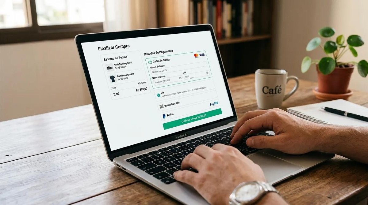 Configuração de meios de pagamento em loja virtual brasileira