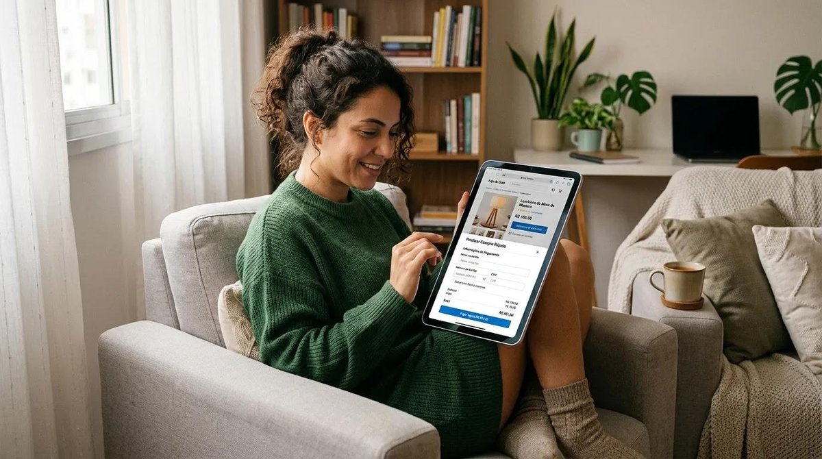 Experiência de pagamento integrado sem sair da loja online.