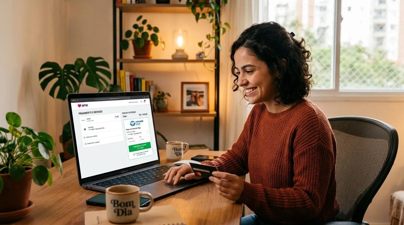 Checkout do Mercado Pago em uma loja virtual brasileira