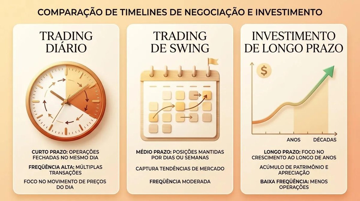 Diferentes estratégias de negociação na Bolsa de Valores