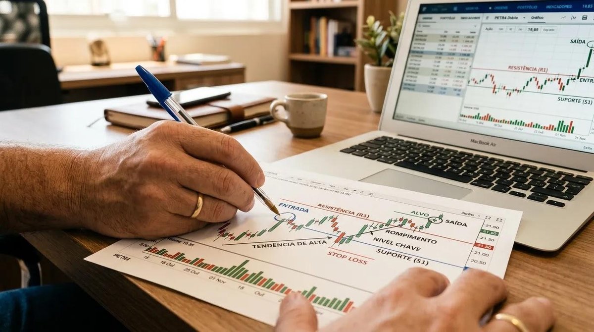 Análise técnica para definir entradas e saídas no swing trade